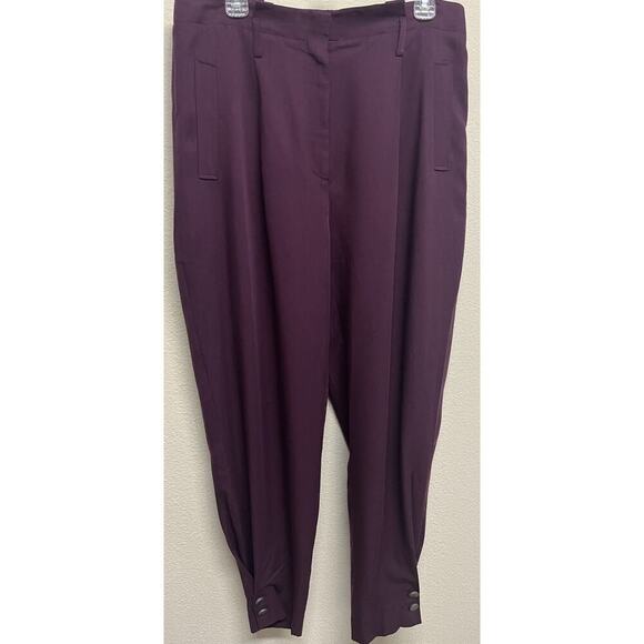 Ted Baker London Cuffed Trouser Kclarat Pants Size 4/10 Deep Purple NO BELT New - Picture 9 of 14